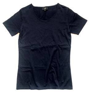 $470 Auth Dunhill London Navy Blue Cotton Short Sleeve T-Shirt Size M